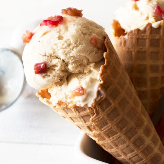 Roasted Rhubarb Ice Cream