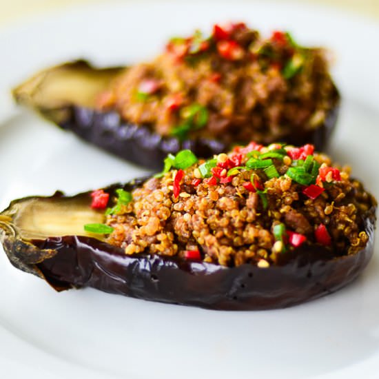 Heathy Quinoa Stuffed Eggplant