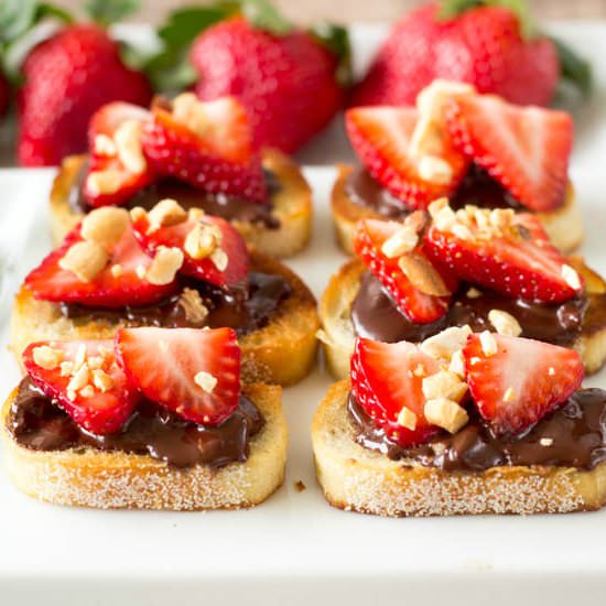 Chocolate + Strawberry Bruschetta