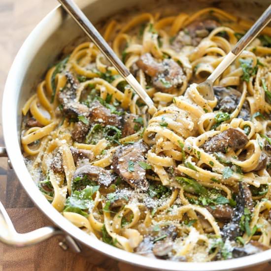 Creamy Mushroom Fettuccine