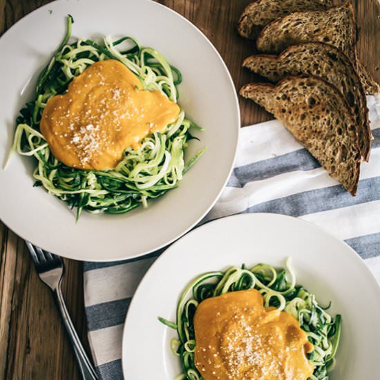 Pumpkin Chipotle Alfredo Zucchini