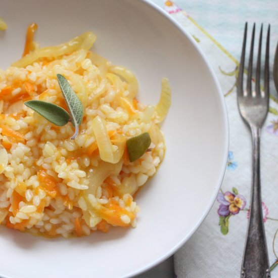 Carrot Risotto with Orange and Sage