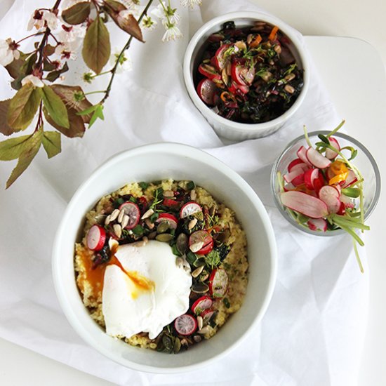 Breakfast Millet with Poached Egg