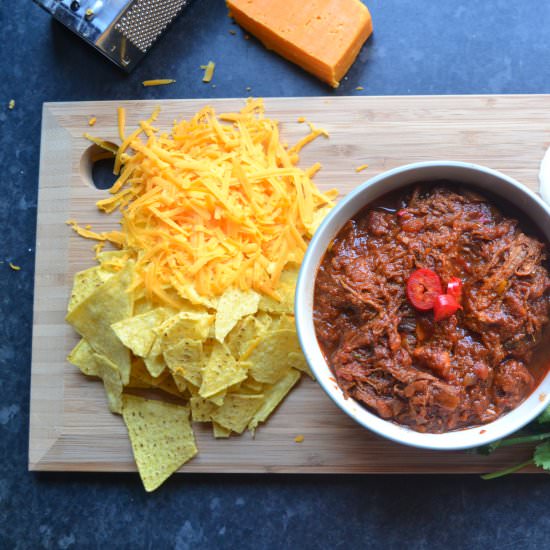 Pulled Chilli Beef, Cheese & Nachos