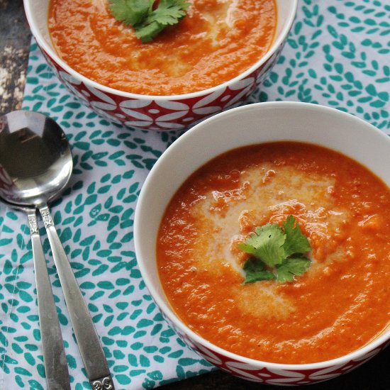 Thai Red Curry Roast Capsicum Soup