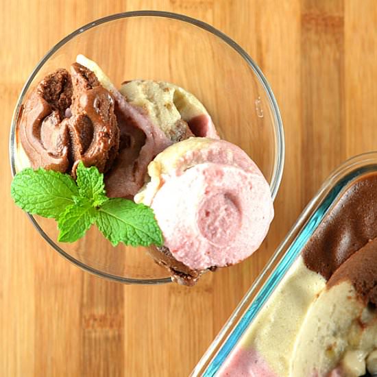 Vegan Neapolitan Banana Nice Cream