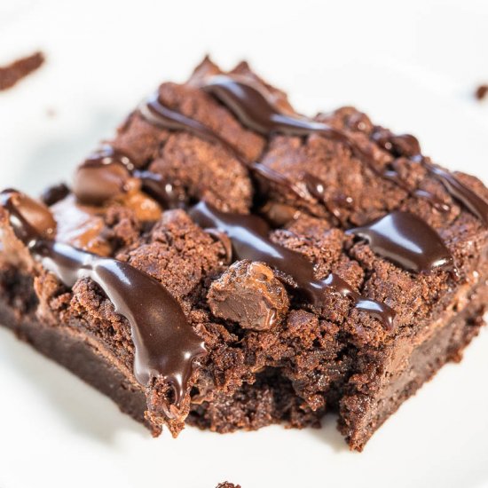 Fudgy Nutella Triple Choc Brownies