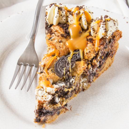 Salted Caramel Oreo Skillet Cookie