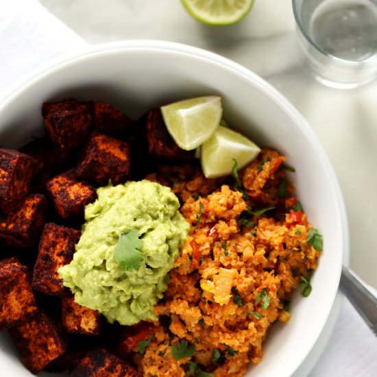 Cauliflower Rice + Sweet Potatoes