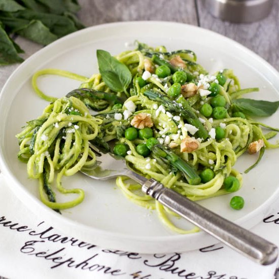 Zucchini Noodles with Avocado Pesto