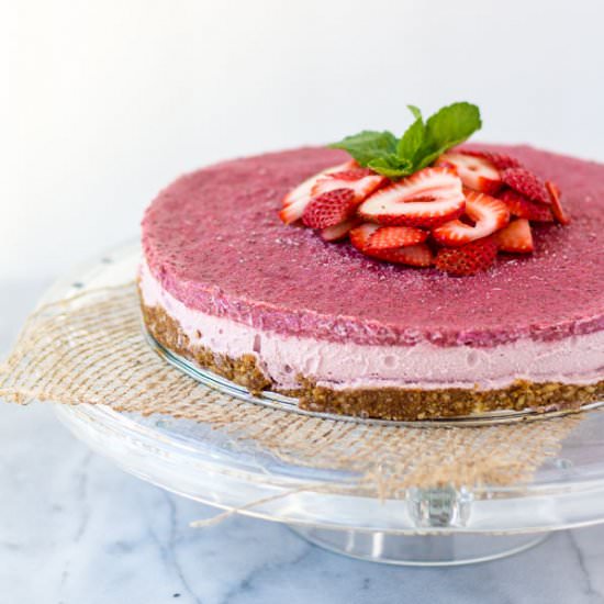 Strawberry Rhubarb Cheesecake