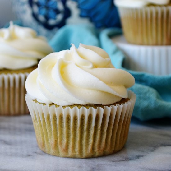 Green Tea Cupcakes with Lychee