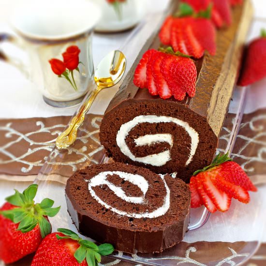 Double Chocolate Brownie Roulade