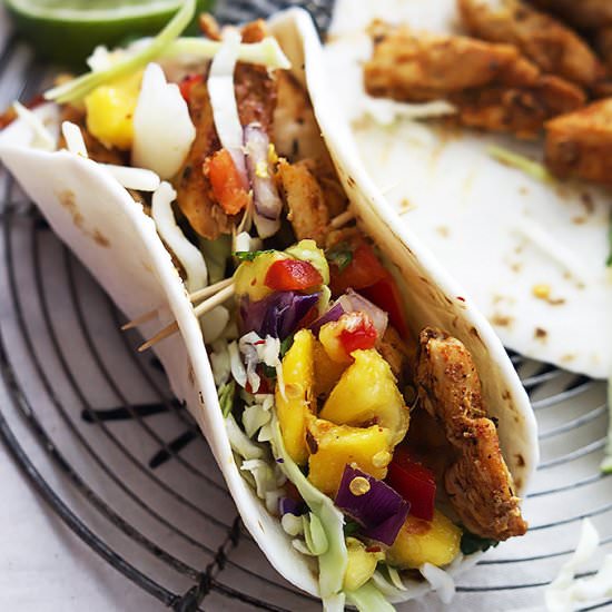 Caribbean Chicken Tacos