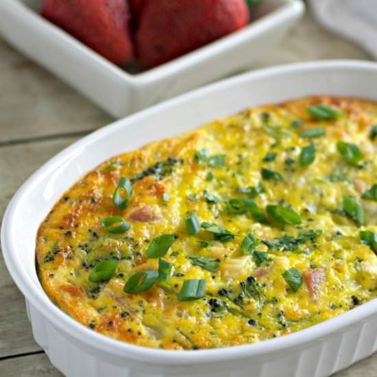 Healthy Ham and Broccoli Egg Bake