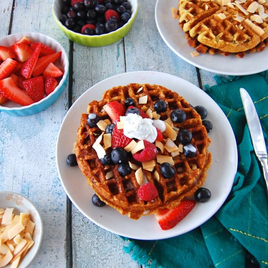 Berries & Cream Plantain Waffles