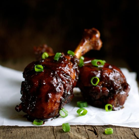 Sticky Stovetop Balsamic Drumsticks