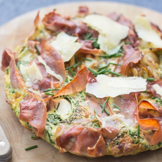 Cheese, Herb, Prosciutto Frittata