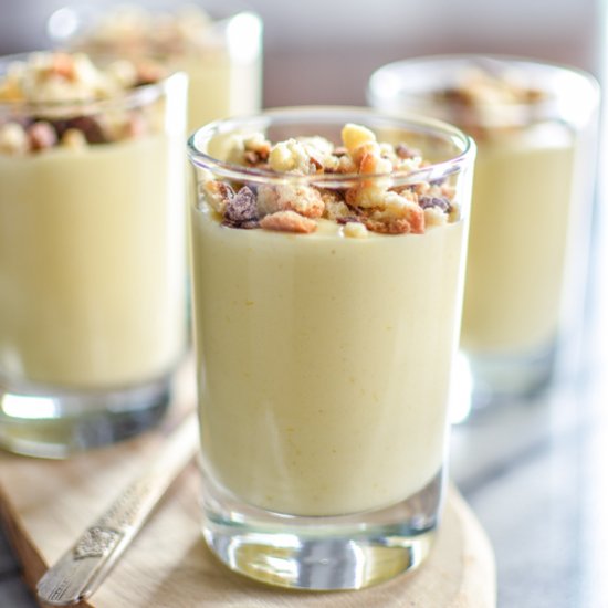 Zabaglione with Biscotti Crumble