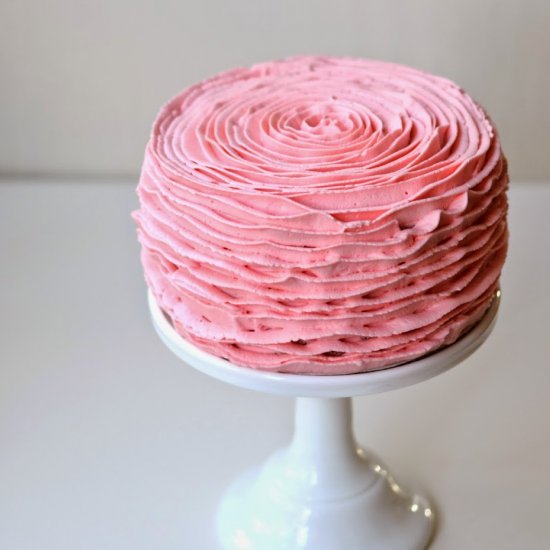 Pink Velvet Ruffle Cake