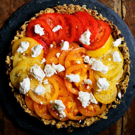 Fresh Tomato Tart with Olive Crust