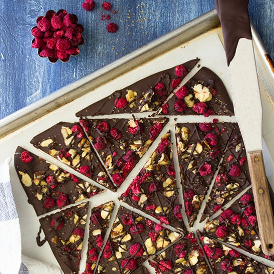 Raspberry-Almond Chocolate Bark