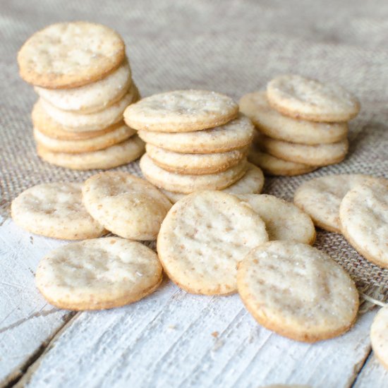 Buttery Sourdough Crackers