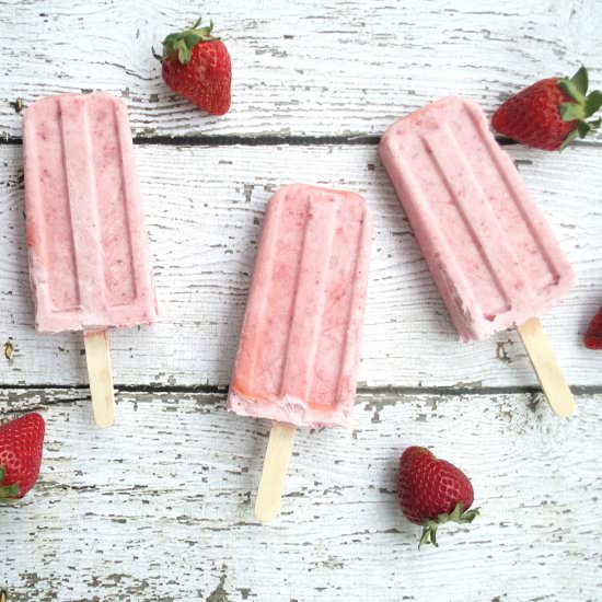 Strawberries and Cream Popsicles