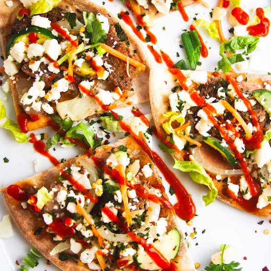 Gluten Free Steak Salad Flatbread