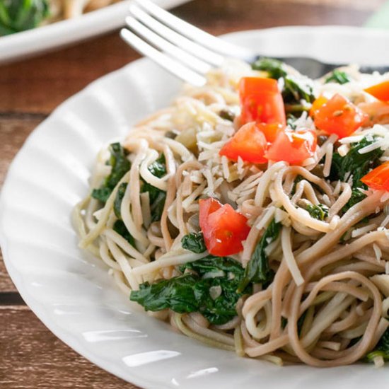 Angel Hair with Garlic and Spinach