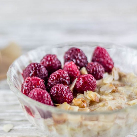 Raspberry Porridge with Almond Milk