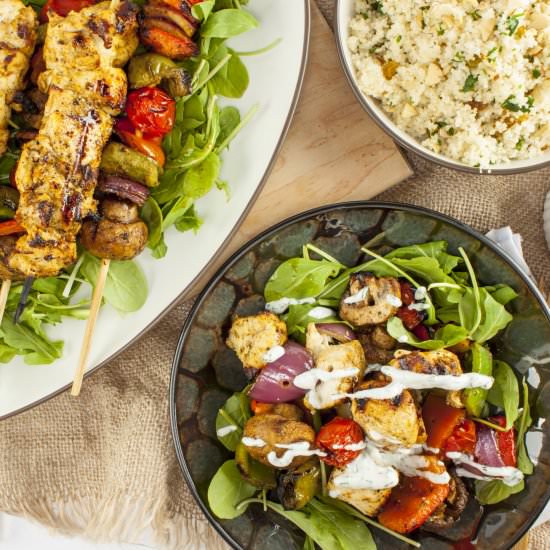 Moroccan Chicken and Vegetable Skewer