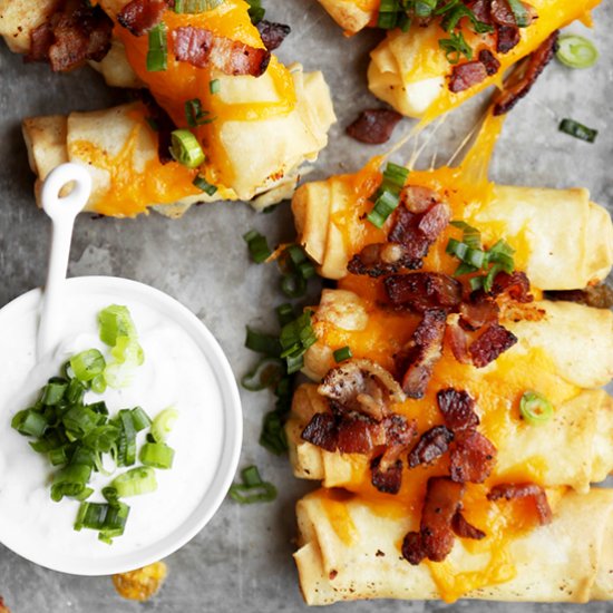 Loaded Baked Potato Spring Rolls