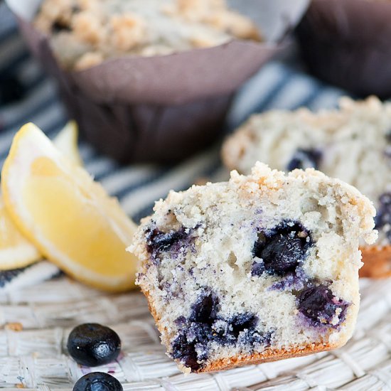 Lemon Blueberry Streusel Muffins