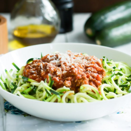 Turkey Bolognese Zucchini Pasta