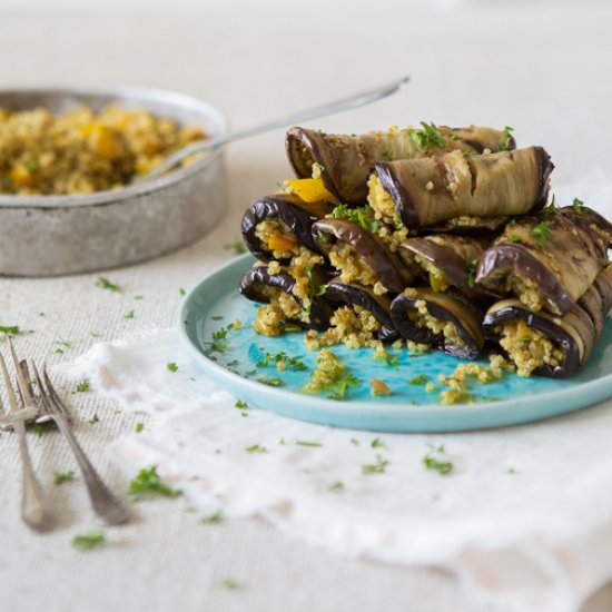 Spiced Quinoa & Eggplant Rolls