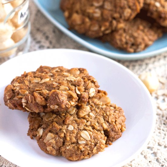 Spelt & Macadamia Anzac Cookies