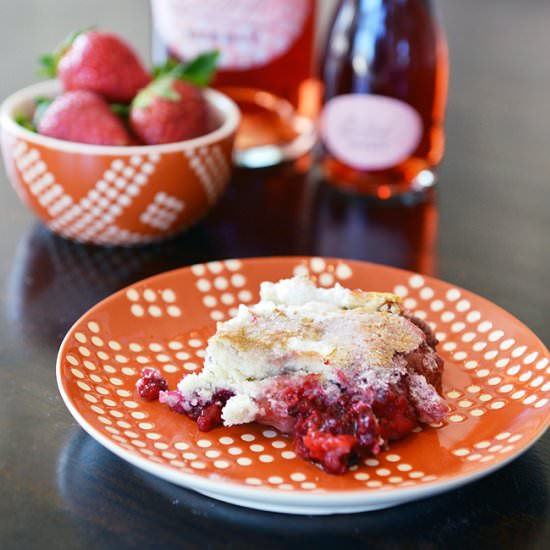 Easy Berries & Champagne Cobbler