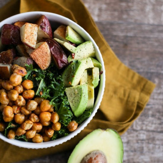 Crispy Chickpea & Kale Salad