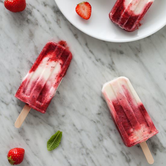 Strawberry Mojito Popsicles