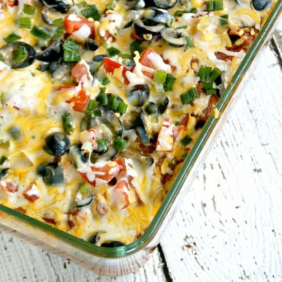 Layered Beef and Veggie Enchiladas