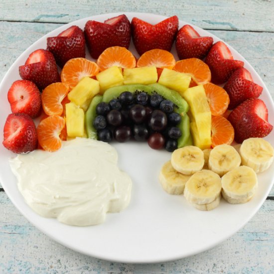 Rainbow Fruit Tray and Fruit Dip