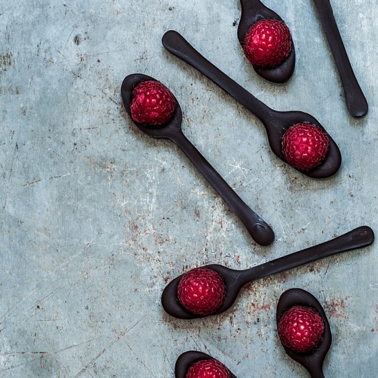 Raspberry Chocolate Spoons