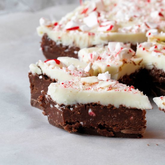 Peppermint Brownie Batter Bark