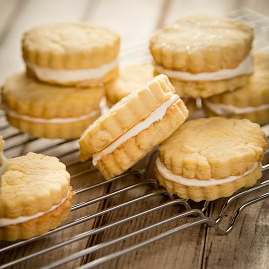 Lemon Shortbread Sandwich Cookies