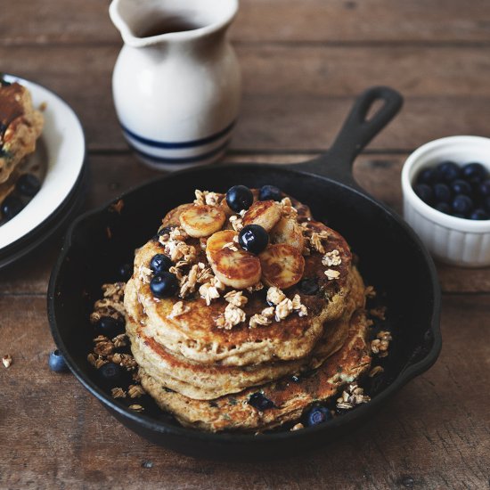 Blueberry Quinoa Skillet Cakes