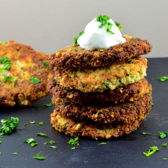 Cheese & Cauliflower Fritters