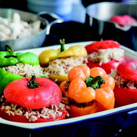 Stuffed Peppers and Tomatoes