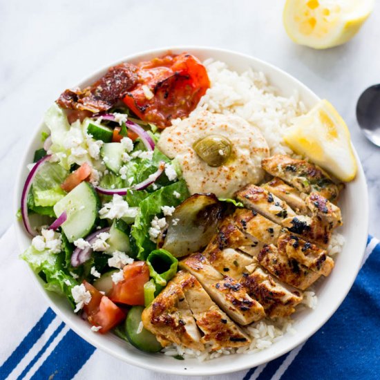 Mediterranean Chicken Rice Bowls