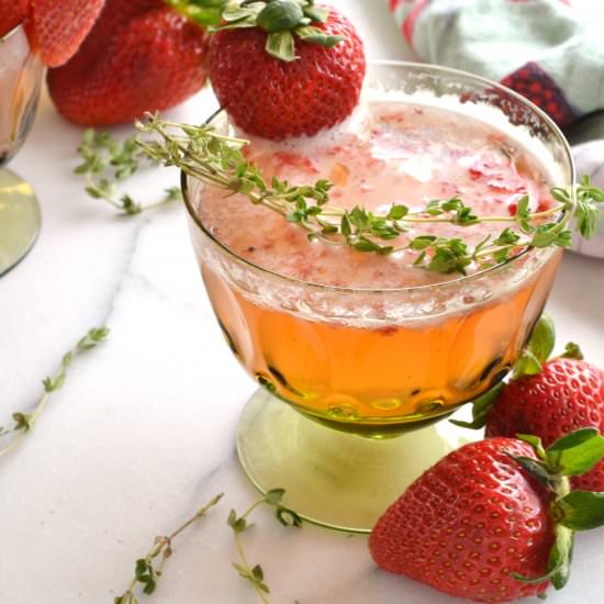 Strawberry Thyme Champagne Cocktail